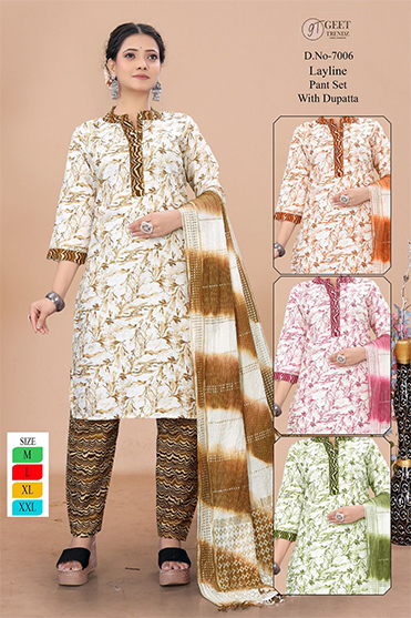 Layline Pant Set With Dupatta